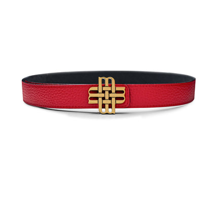 Ceinture Meqnes 25mm Réversible - "Rubis de Marrakech" - Noir & Rouge